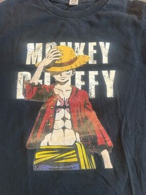 Gildan Navy Kids Tee with Yellow Straw Hat and Red Jacket Graphic